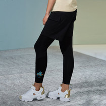 (Mustard original) lost track of Chinese style green landscape printing design small feet sports leisure leggings women