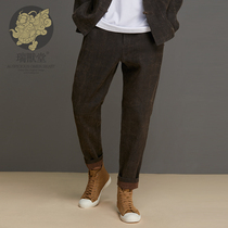 Customized (mens Rui Beutang) Lantai Chinese style 100% mulberry silk casual ankle-length pants leggings men