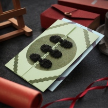 Ai Qing hand congratulatory Chinese style Tang suit greeting card piece handmade birthday retro high-end Forbidden City gift retirement to male leader