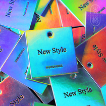 Clothing store tag custom listing card production Mens and womens clothing custom personality small label trademark logo design Laser niche simple clothes creative price card with rope hanging cartoon