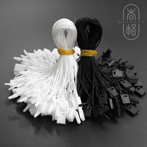 Sling Clothing tag rope Trademark line Single plug sling label square buckle hand string rope Polyester lanyard black and white universal hanging grain spot