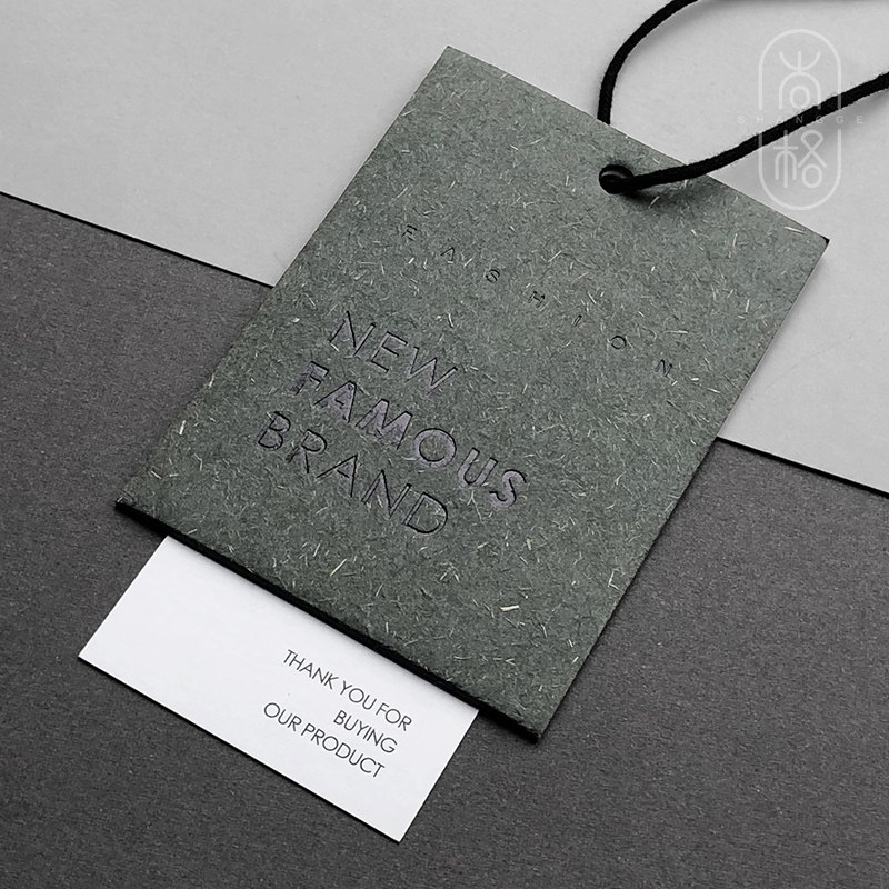 Tailor-made clothing labels for boys and girls Make clothes hanging cards to order special paper stamping thick cards European and American Korean Fan price tag logo free typography design