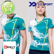 2018 Spring Summer New Products Korea YD SPORT Badminton Suit Men And Women Speed Dry Suction Sweat Sports Short Sleeve T-shirt 6