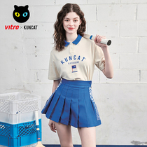 2022 new products VITRO Korea badminton suit KUNCAT joint motion speed dry T-shirt lady short sleeve suit