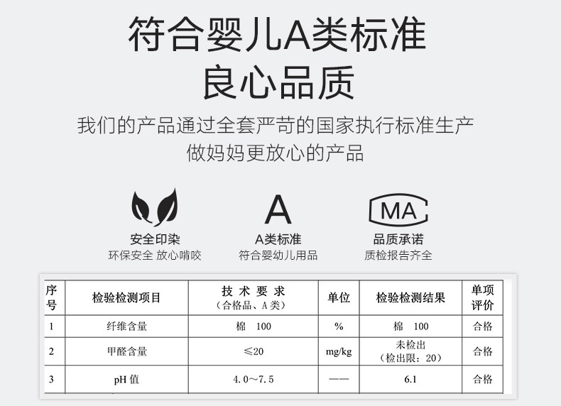 好孩子 婴儿纯棉6层纱布浴巾 A类标准 图7