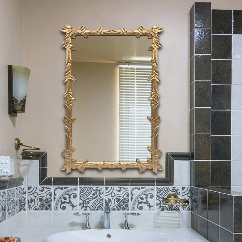 [USD 125.10] French retro bathroom mirror wall hanging walls dressing