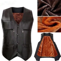 Mùa đông cộng với áo vest nhung nam trung niên vest da vest ấm áp áo vest cotton Pew vest dày áo phao lông vũ