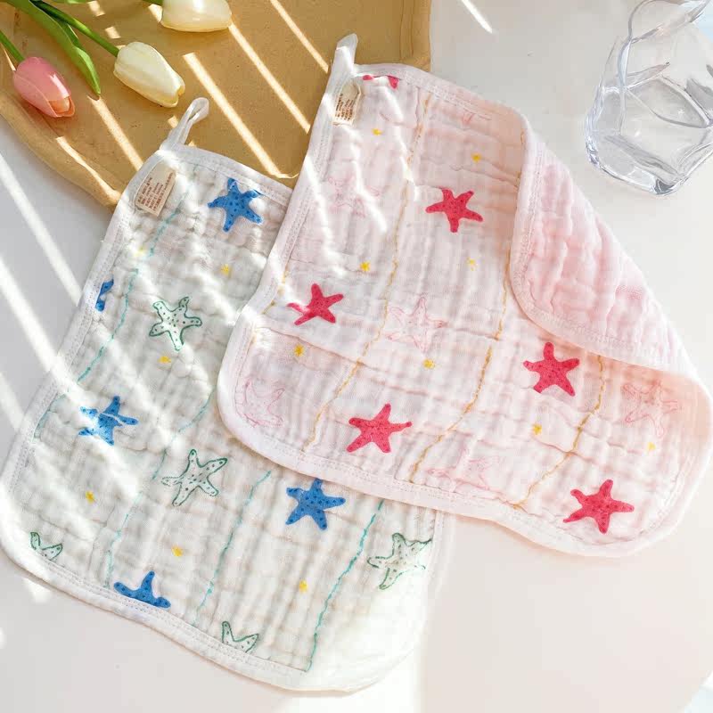 Infant multilayer suspension washable water soft gauze Saliva Towel Wash Face Towel Bath no fluorescent 29 * 29cm