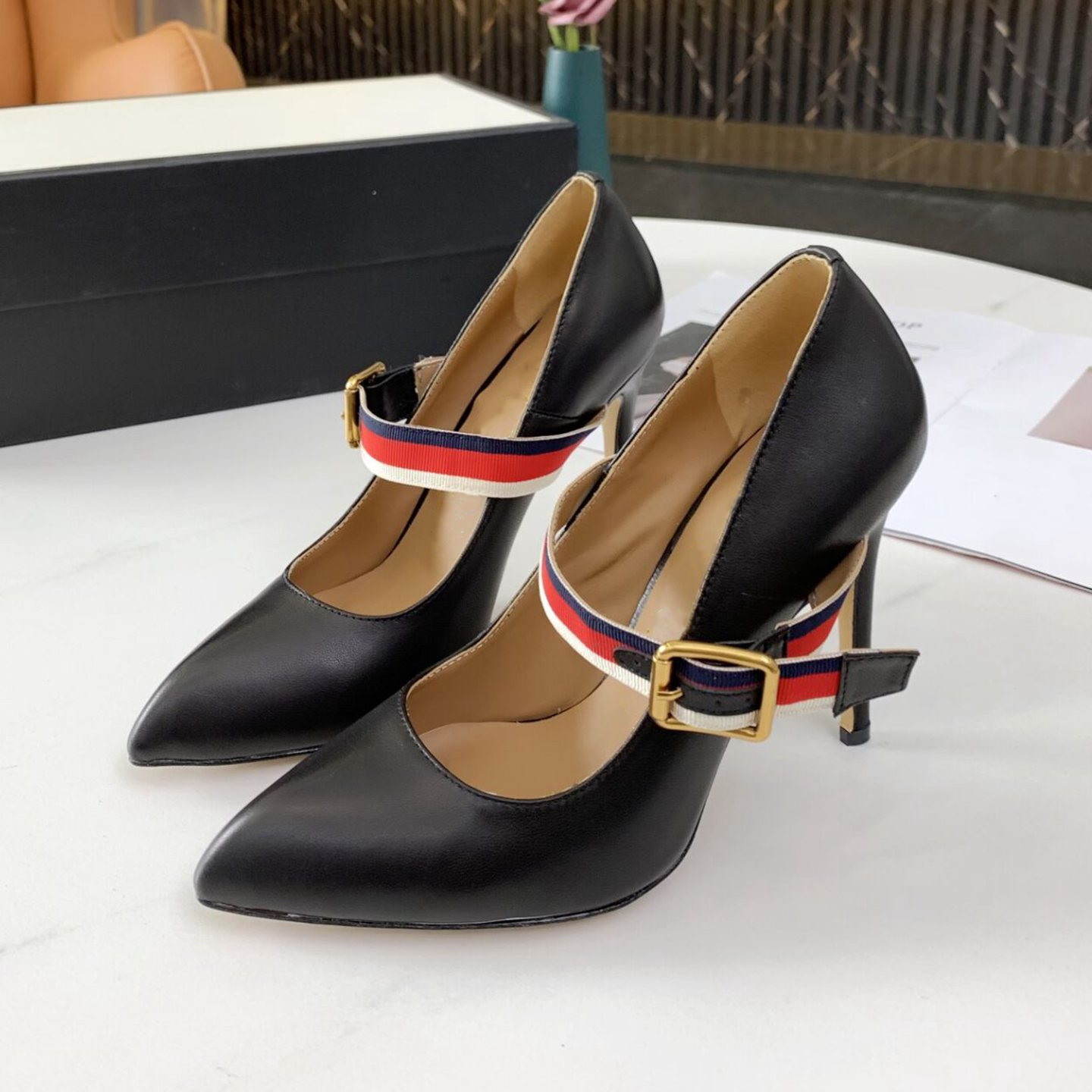 Black2021 spring new pattern Pink Patent leather Sharp point Super high heel shoes female Fine heel Shallow mouth genuine leather Single shoes bride banquet Wedding shoes
