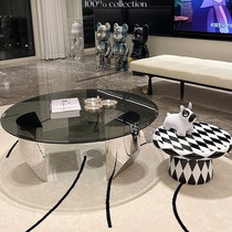 Italy Milotti Wedge Designer Tea Cottage Italian minimalist minimalist stainless steel villa creative round tea table