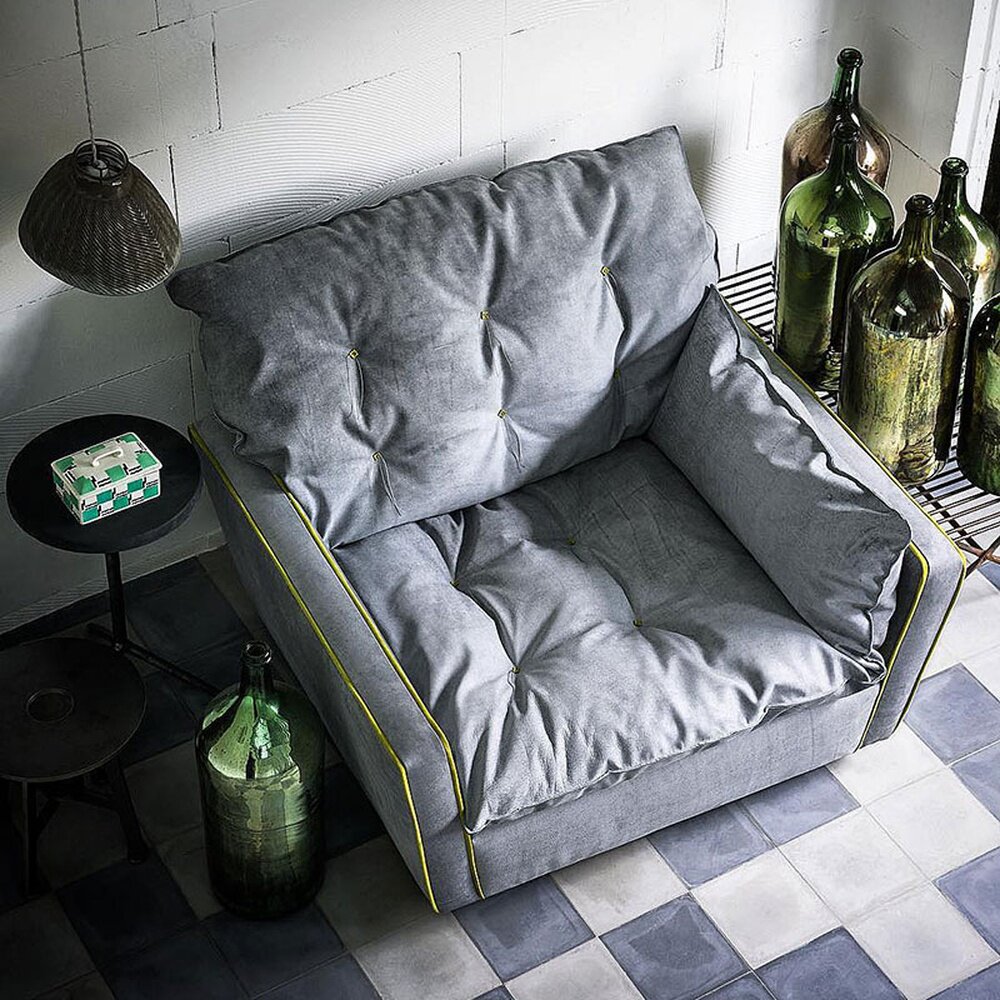 Baxter Italian light luxury down single leisure sofa chair lazy Nordic technology cloth swivel chair balcony study chair