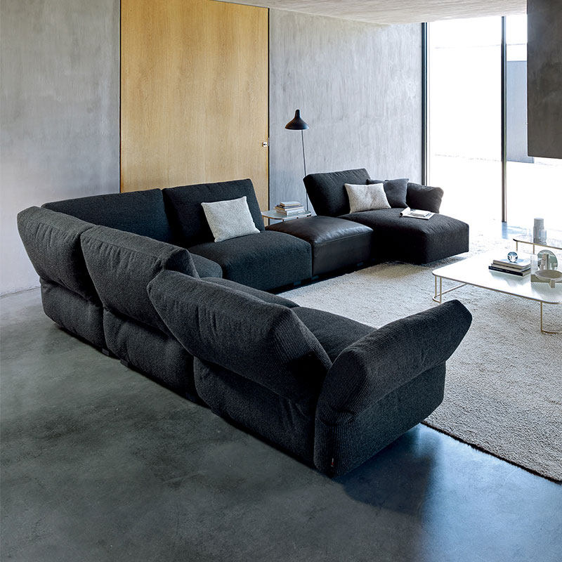 Italian Desiree sofa Italian simple HAB fabric leather corner sofa large flat