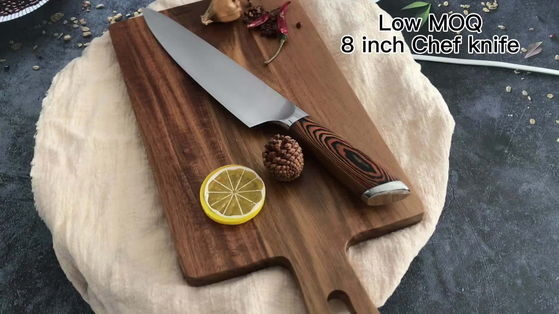 Yang Jiang 8" Chef Knife With Pakka Wood Handle Stainless Steel 5cr15