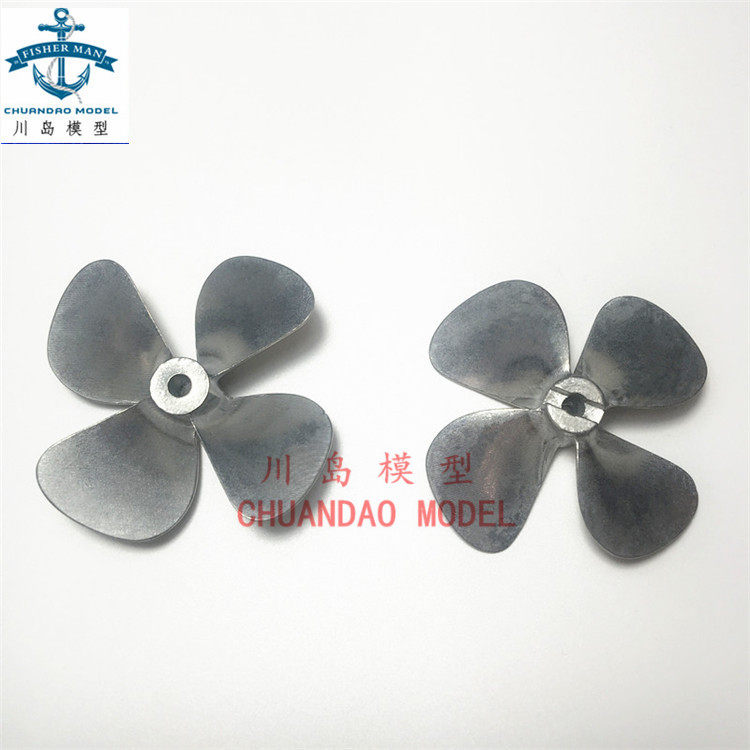 Remote control model marine accessories zinc alloy round leaf four-blade propeller diameter 55-60-65MM aperture 4MM
