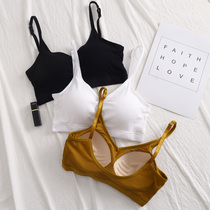 U-shaped kakami back strapless women without steel ring thin gathered net red camisole strapless one-piece chest wrap summer