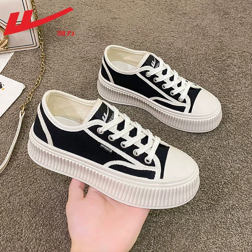 Warrior, летние дышащие тканевые кроссовки на платформе, универсальная белая обувь