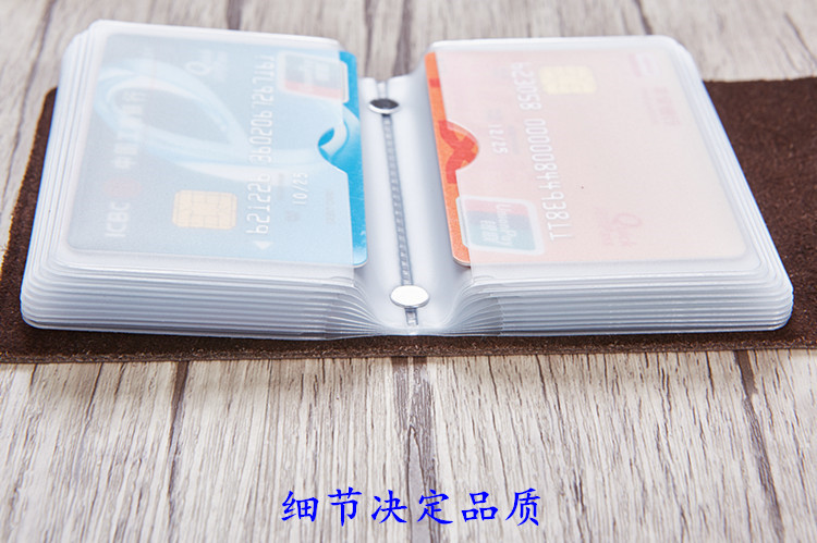 Túi da nhỏ Thẻ phụ nữ mini đơn giản siêu mỏng Chủ thẻ 20 vị trí thẻ kinh doanh gói thẻ chống từ ví da nam cao cấp