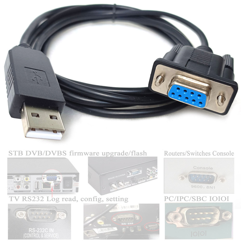 USB to Nine-Pin Female Serial Port Cable Null Modem Cable Switch/Server Configuration Null Modem Cable