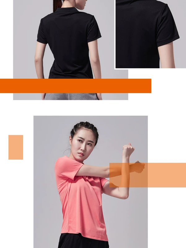 Li Ning áo sơ mi polo ngắn tay nữ tập luyện mới loạt đồ thể thao ve áo ngắn thể thao mùa hè
