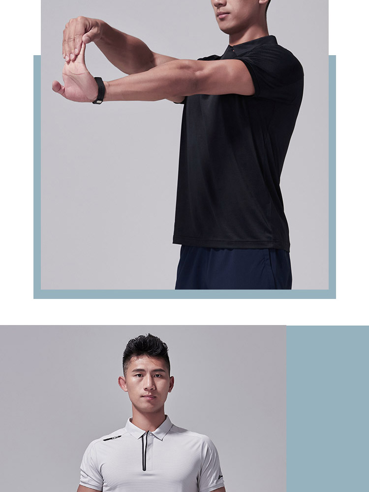 Li Ning ngắn tay áo polo nam 2018 mới đào tạo loạt thể thao áo sơ mi nam mùa hè thể thao áo polo họa tiết