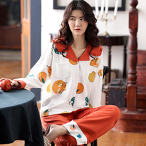 Spring Autumn Season Pyjamas Woman Pure Cotton Long Sleeve Fashion Cardiovert Two Sets Full Cotton Lady Big Code Spring Autumn Home Suit Suit