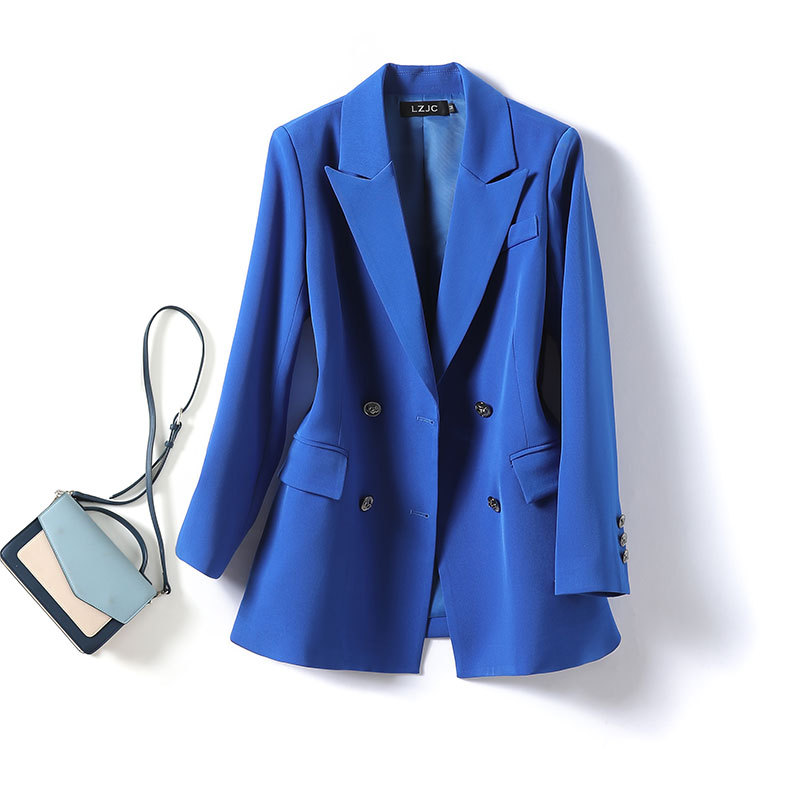 Klein Blue Blazer for Women 2026 Spring and Autumn Fashion Elegant Slim Fit Versatile Double-Breasted High-End Suit