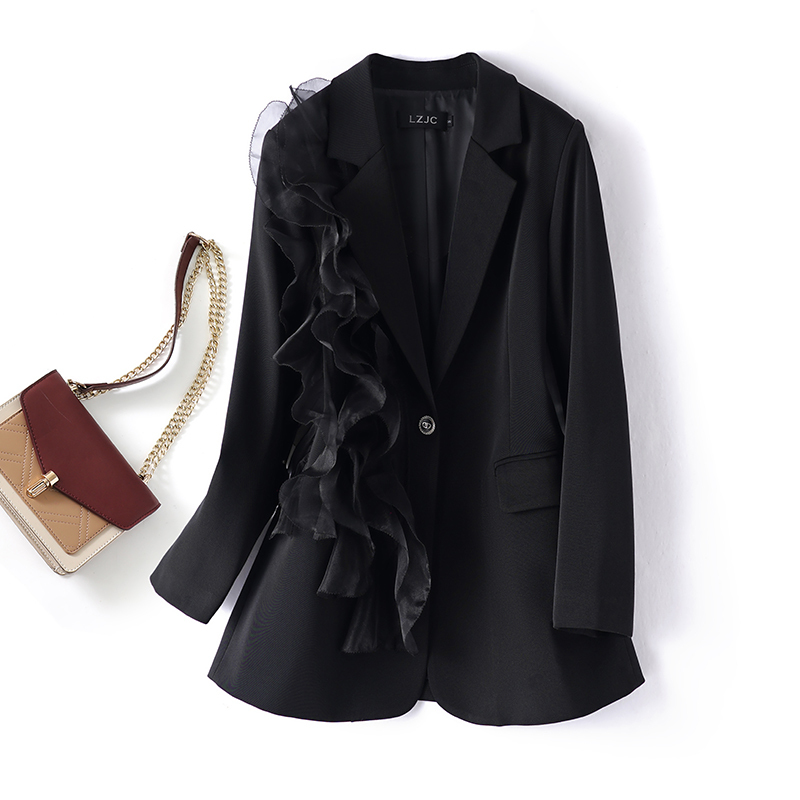 High-End Suit Jacket Women's Spring & Fall New Original Design Ruffled Fashionable Casual Elegant Classy Suit
