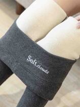 Bottom Pants Woman Autumn Winter Outwear Extra-thick Lamb Suede Pants Warm Grey High Waist Tight Elastic Slim Leg Women Pants