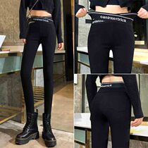 Underpants woman spring autumn plus suede outside wearing tight cotton pants black display slim magic pants spring thickened elastic small-footed pants