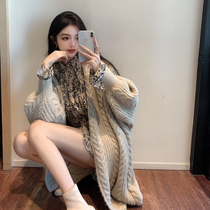 (Cashmere) Sweater Woman Loose wearing early spring New medium long style Lazy Wind Jacket Cardio-hoodie Sweatshirt