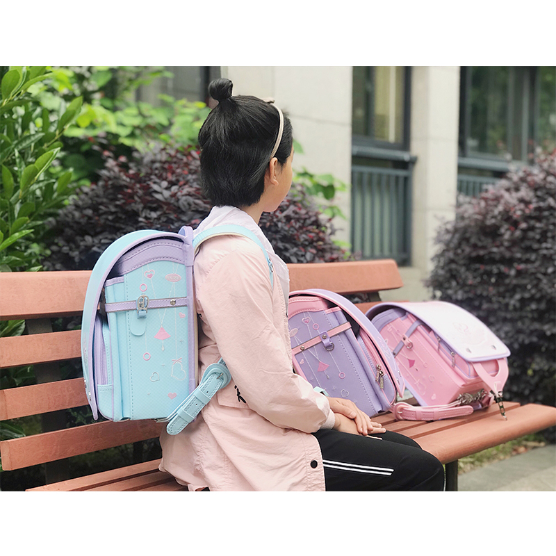 schoolbag Nhật Bản Nhật Bản học sinh tiểu học 1-3-4 thứ ba và thứ tư bé trai và bé gái lớp giảm gánh nặng của trẻ nhẹ vai túi 6.