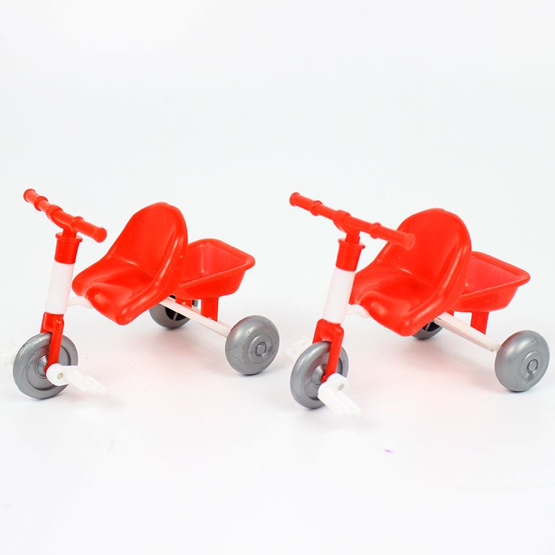 Xuất khẩu câm Xianba phụ kiện chính hãng cảnh nhỏ Kelly búp bê xe đạp ba bánh chơi đồ chơi cảnh nhà làm đồ chơi từ chai nhựa