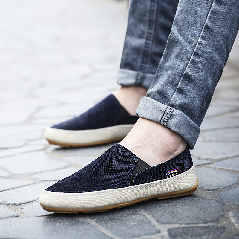 Old Beijing cloth shoes men's tendon bottom breathable casual canvas shoes 2022 new all-match lazy shoes men's slip on