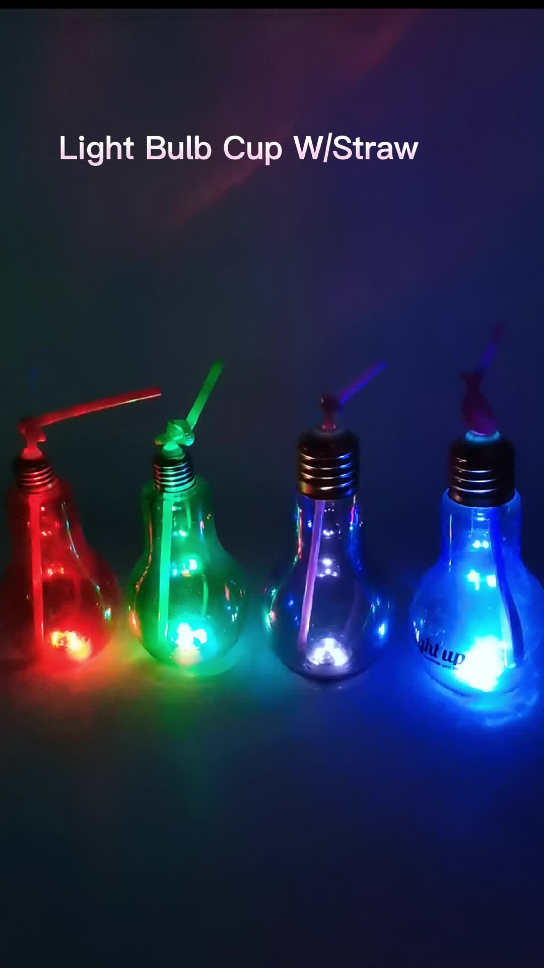 Plastic Transparent Light Bulb Water Bottle 500 Ml Led Light Up Party
