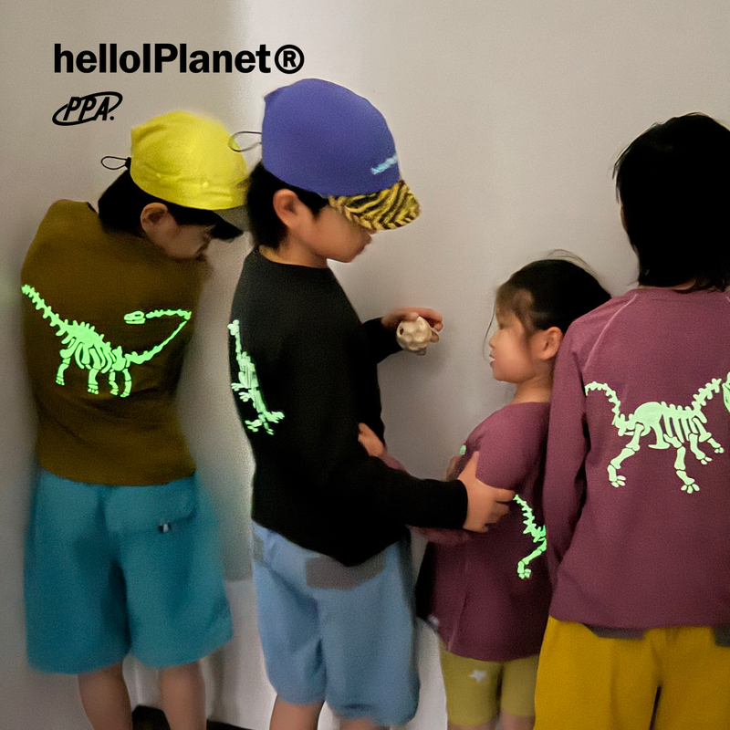 Ppapa Luminous Dinosaur Children's Long Sleeve T-Shirt Sports Quick-Drying Breathable Sweat-Absorbent Outdoor Physical Sun Protection 813821