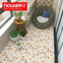 Blue mosaic 300 Kitchen bathroom balcony cobblestone floor tiles 300 non-slip cast crystal tiles Pastoral style