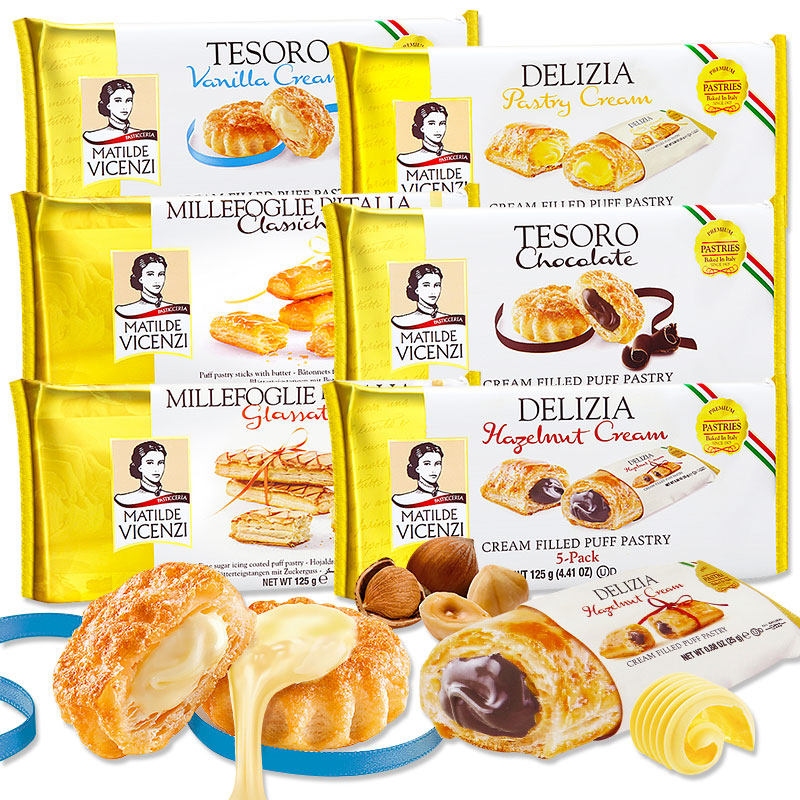 Italy imported vicenzi visini cream sandwich biscuits lasagna crisp snack snack breakfast