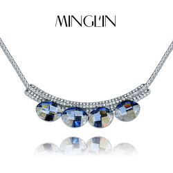 Using Shi Shiqi element crystal leaf leaf shiny forest necklace female clavicle chain Korean fashion luxury