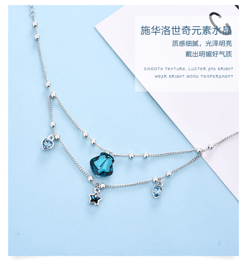 Swarovski Elements Ocean Wind Crystal Anklet phiên bản Hàn Quốc Nữ sinh viên đơn giản Sen tươi lắc chân nam
