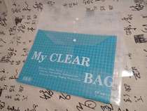 209-16C transparent file bag A4 button bag archive information kit plaid by buckle bag
