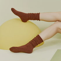 Wool womens stockings avocado green push socks autumn and winter warm tide street long tube socks pile socks