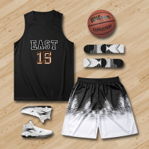 Gradient basketball suit mens diy print uniform team purchase team uniform game training vest Blue Ball jersey customization