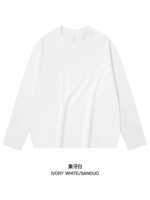 [245G тяжелый хлопок] ⭐ Слоновая длинная рукава белых