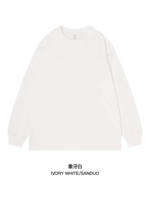 Ivory White [нить длинные рукава-245G тяжелый чистый хлопок]