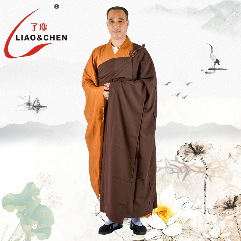 Dust Great Leaves Seven Clothes Monk monk Costume Taiwan Hemp not wrinkled and comfortable and comfortable monk to serve out of family Law will dress and do