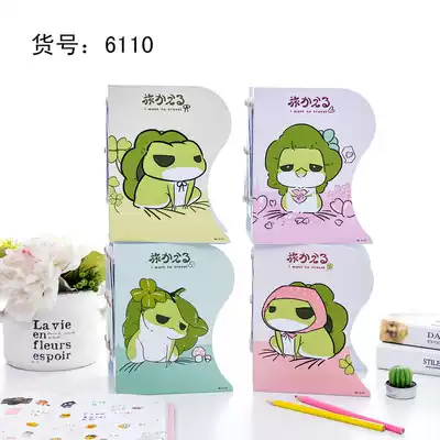 Explosive student stationery Travel Frog telescopic book stand foldable bookshelf metal L-shaped book stand
