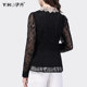 Design sense lace shirt women's 2023 spring new irregular shirt fashion temperament western style small shirt bottoming all-match