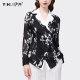 Contrasting color striped suit collar shirt female design sense temperament professional shirt spring new long-sleeved top slimming small shirt