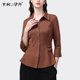 European goods three-quarter-sleeved knitted top female commuter professional ol shirt slim fit thin small shirt spring new temperament shirt