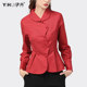 Design sense professional shirt long-sleeved waist jacket winter plus velvet spring red female zodiac year shirt slim temperament